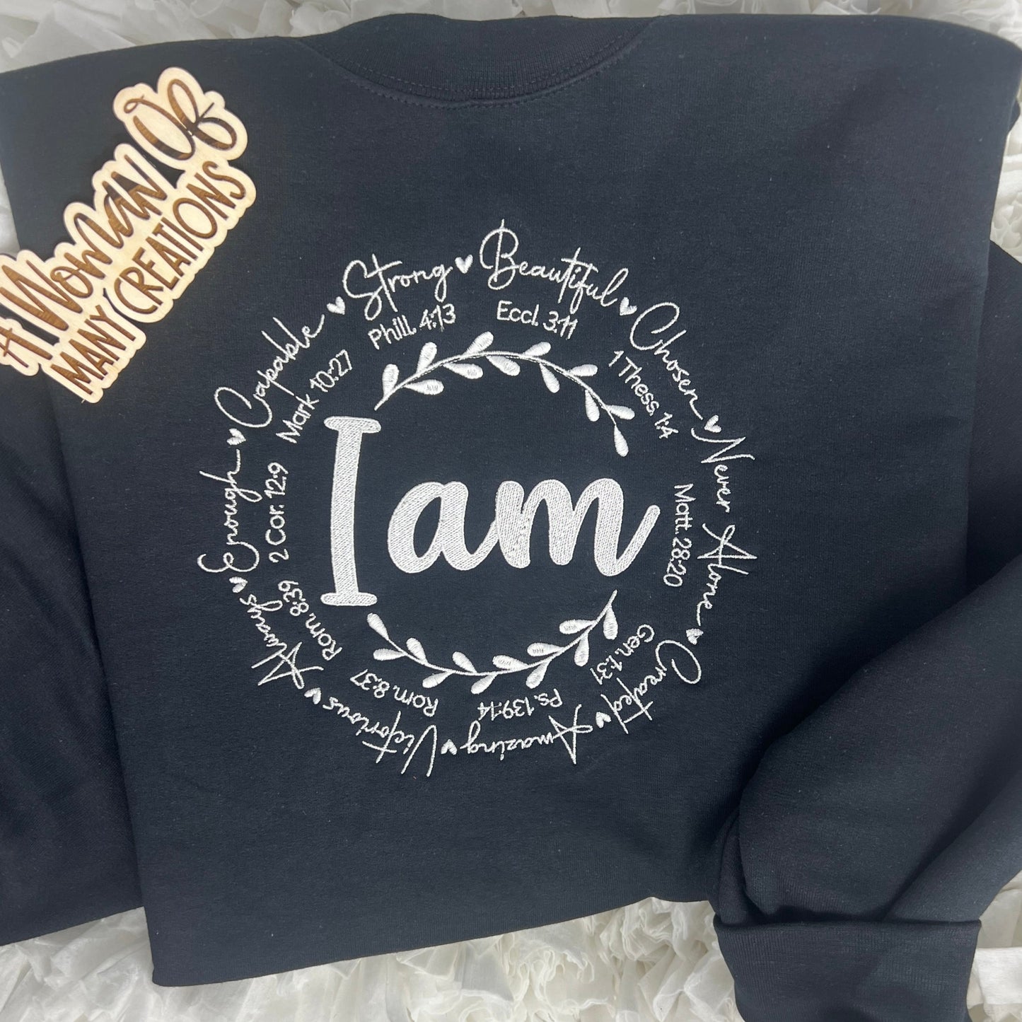 Embroidered I AM Crewneck