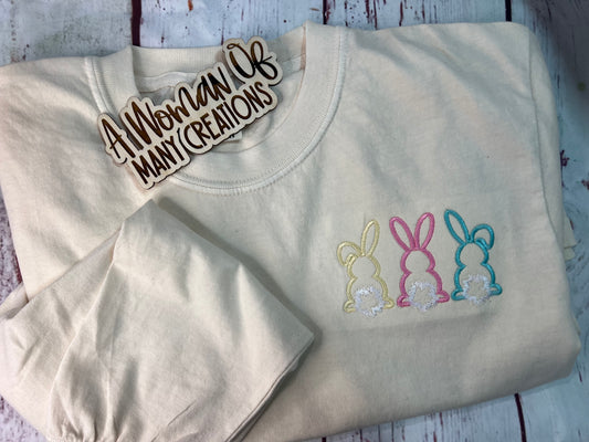 Embroidered Long Sleeve Bunny T-shirt